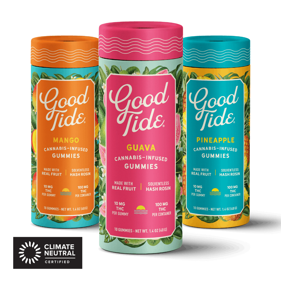 Photograph of product: Good Tide - Edibles - Pineapple - Solventless Hash Rosin- Gummies - 100mg