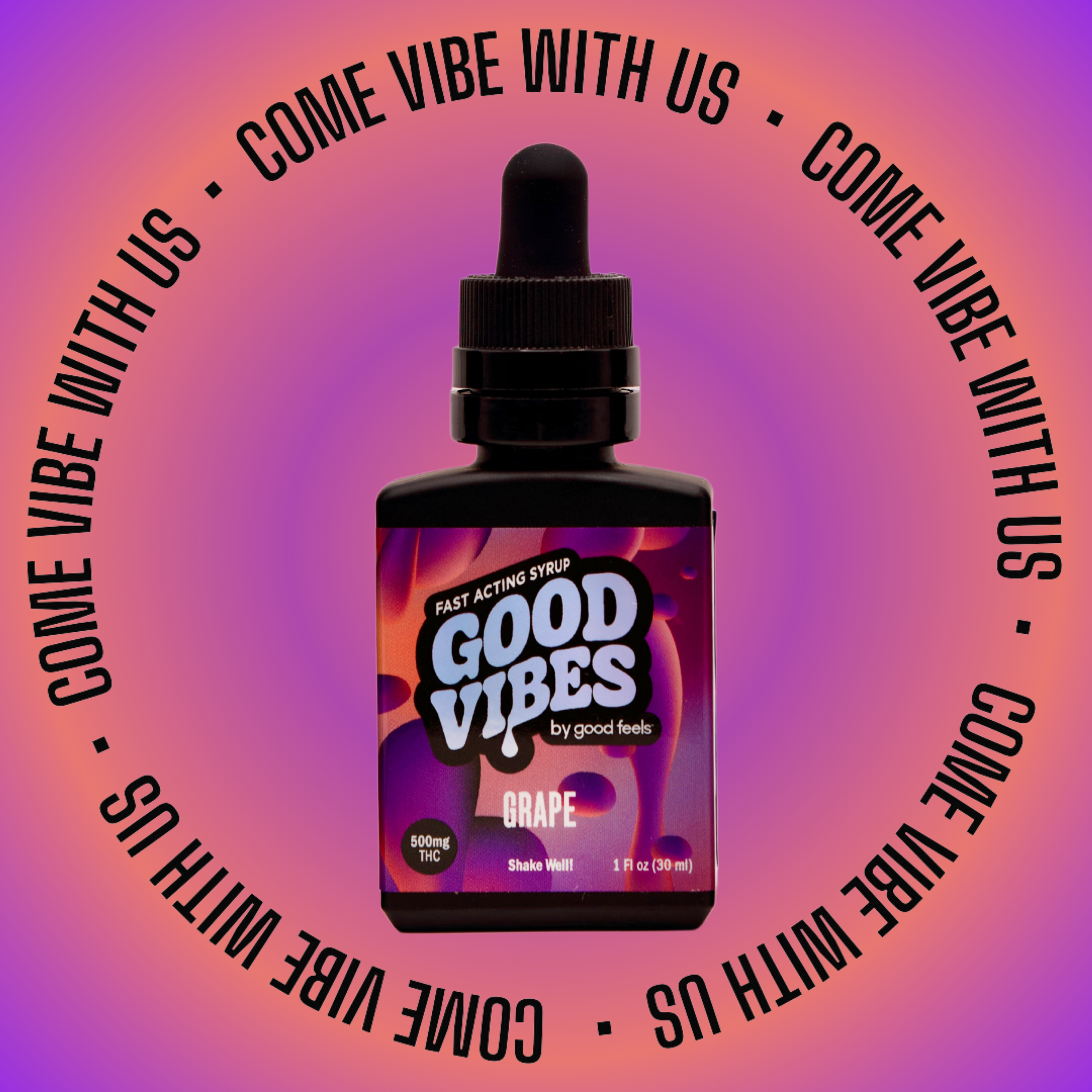 Photograph of product: Good Vibes Grape Syrup 500MG TH-oui