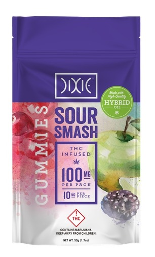 Photograph of product: Dixie Sour Smash Gummies Hybrid