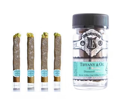 Photograph of product: Tiffany & OG | Diamond Infused Blunts | 4 Pack | 3.4g