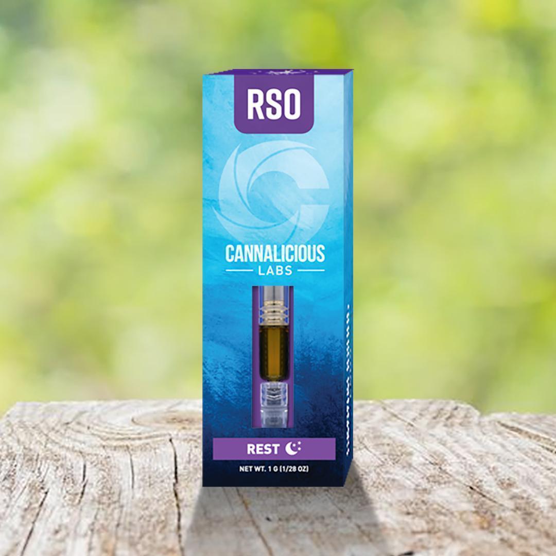Photograph of product: Cannalicious | Rest Blend | 1G RSO Dart TH-oui:CBD:CBN