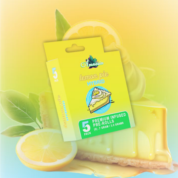 Photograph of product: Amnesia - 5pk Infused Prerolls - Lemon Pie