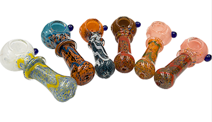 Photograph of product: Luvbuds | Pipe | 4" Multi-Frit Maria Spoon | Assorted Colors