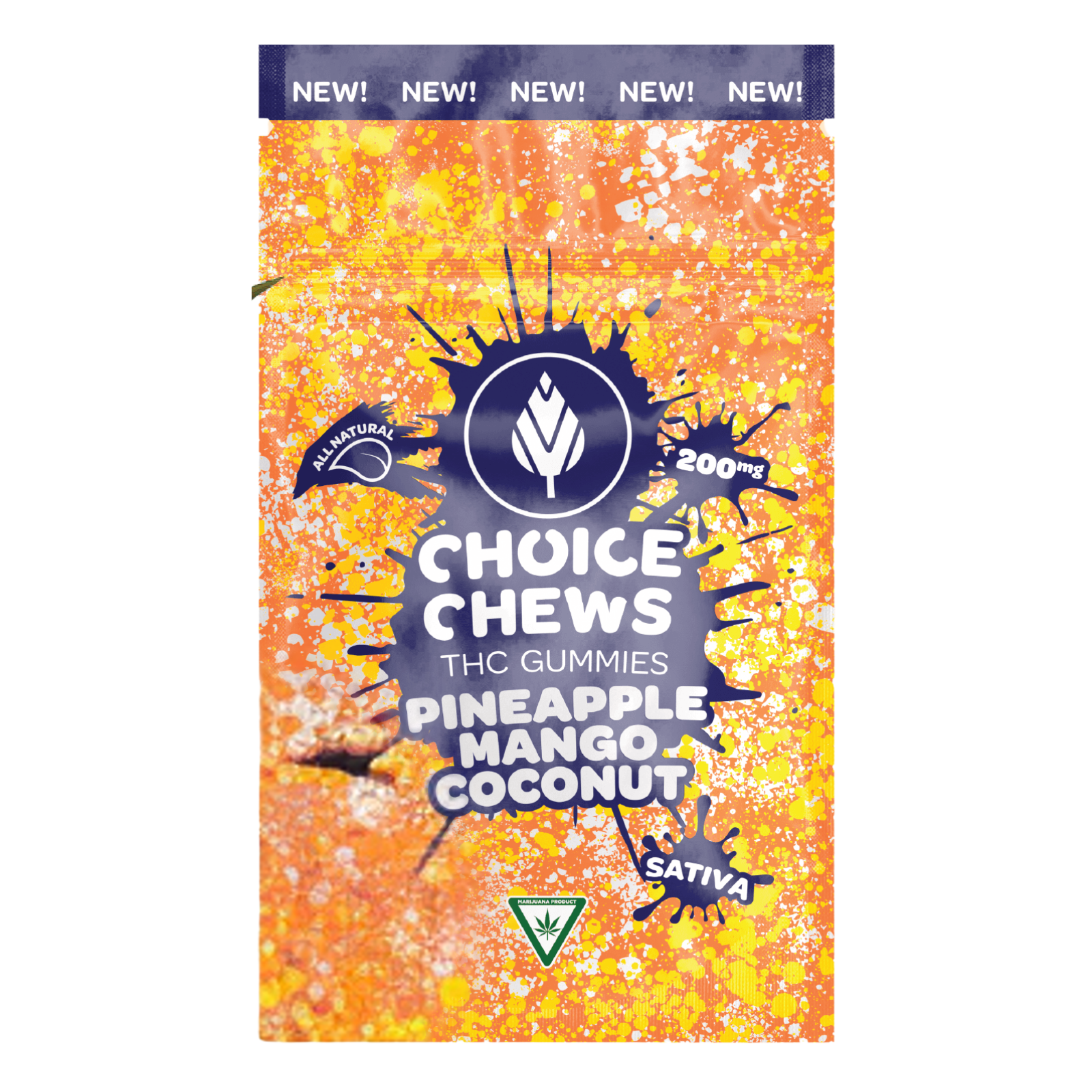 Photograph of product: Choice Chews | Pineapple Mango Coconut | 200mg Gummies
