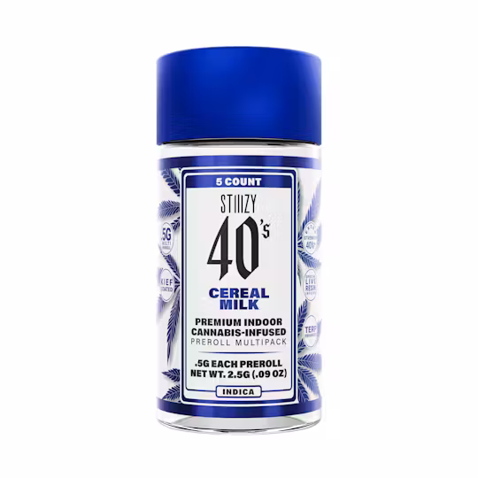 Photograph of product: STIIIZY | 40's | Cereal Milk | 5PK | Infused | Pre Rolls | 2.5g