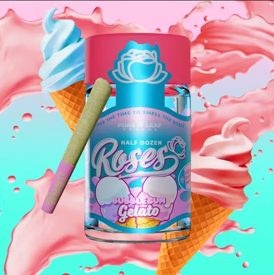Photograph of product: Roses 3.6g Multi-Pack Infused PreRoll - BubbleGum Gelato 6 x