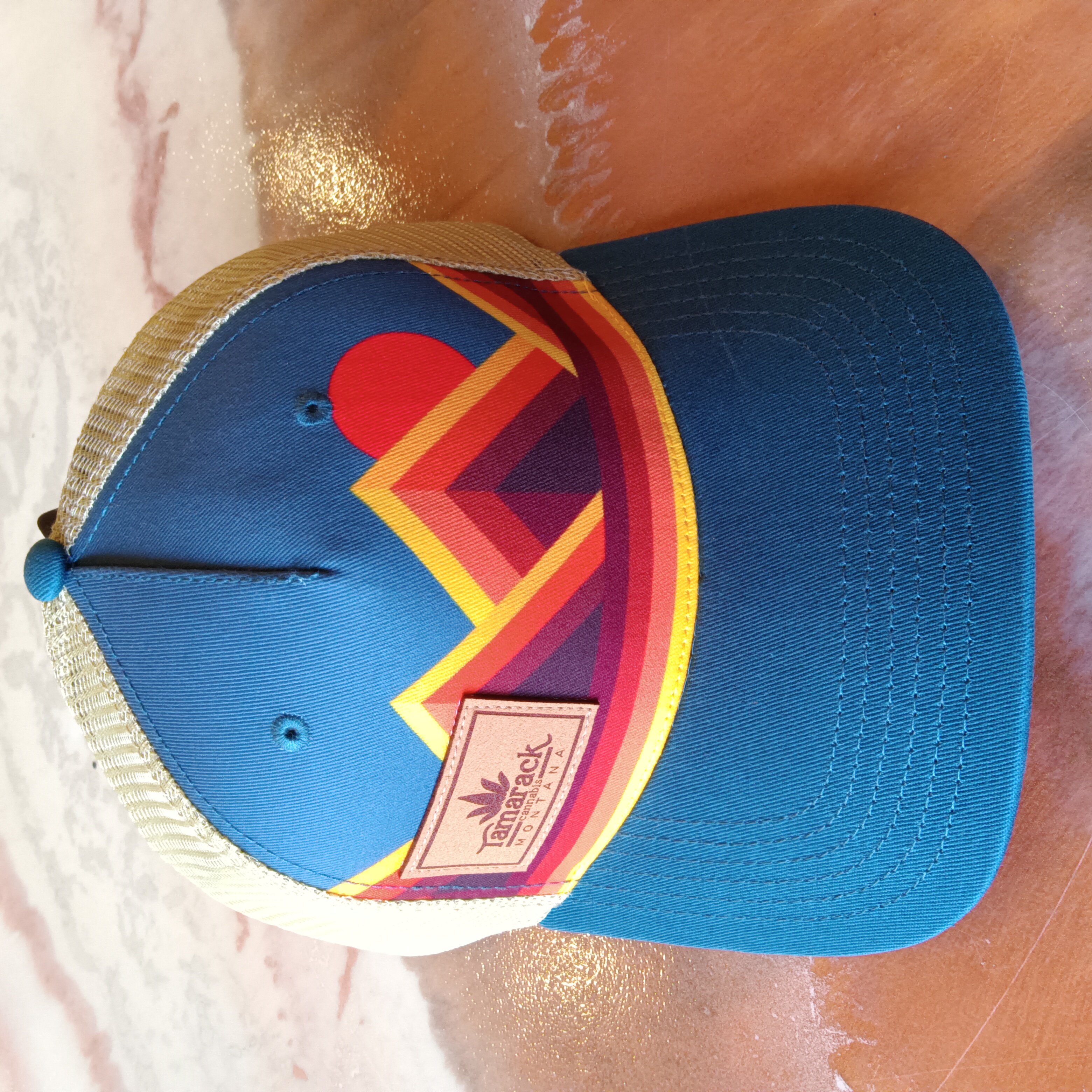 Photograph of product: Hat - Ball Cap - Mountain Contours Maroon/Slate $25