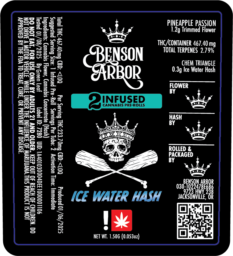 Photograph of product: au chocolat Infused Preroll - Benson Arbor 2pk - Pineapple Passion x Chem Triangle