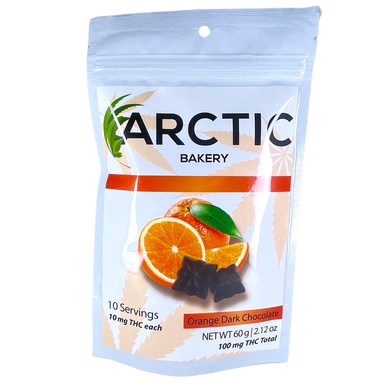 Photograph of product: Orange Dark Chocolate Stars 10-Pack 100mg