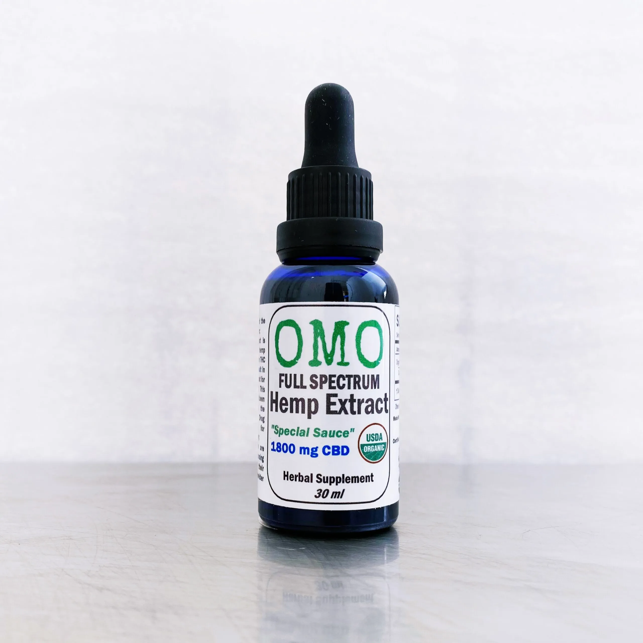 Photograph of product: Open Minded Organics (OMO) Full Spectrum "Special Sauce" CBD Tincture - 1800mg