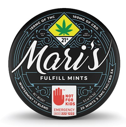 Photograph of product: Mari's Mints - Fulfill - Wintermint [1:1] - 20pk Edibles