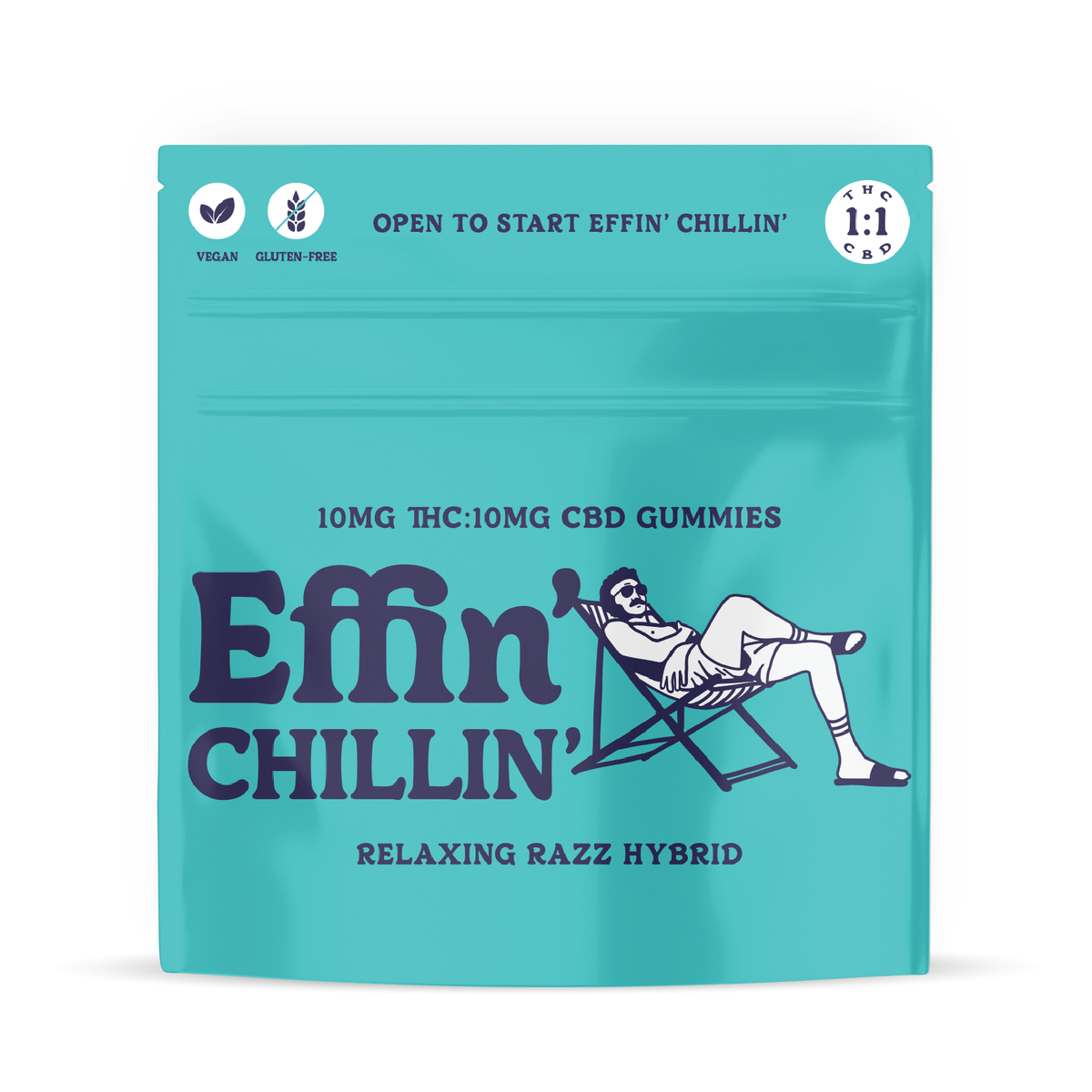 Photograph of product: Effin: Chillin' | Relaxing Razz 1:1 | 100mg TH-oui | 100mg CBD | 10pk