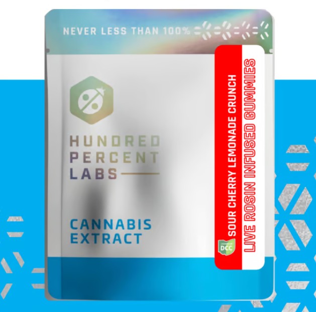 Photograph of product: Sour Cherry Lemonade Crunch Live Rosin Gummies 60mg -6pk