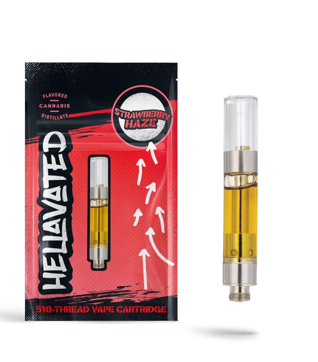 Photograph of product: Strawberry Haze Distillate Cartridge | 1G |  Hellavated