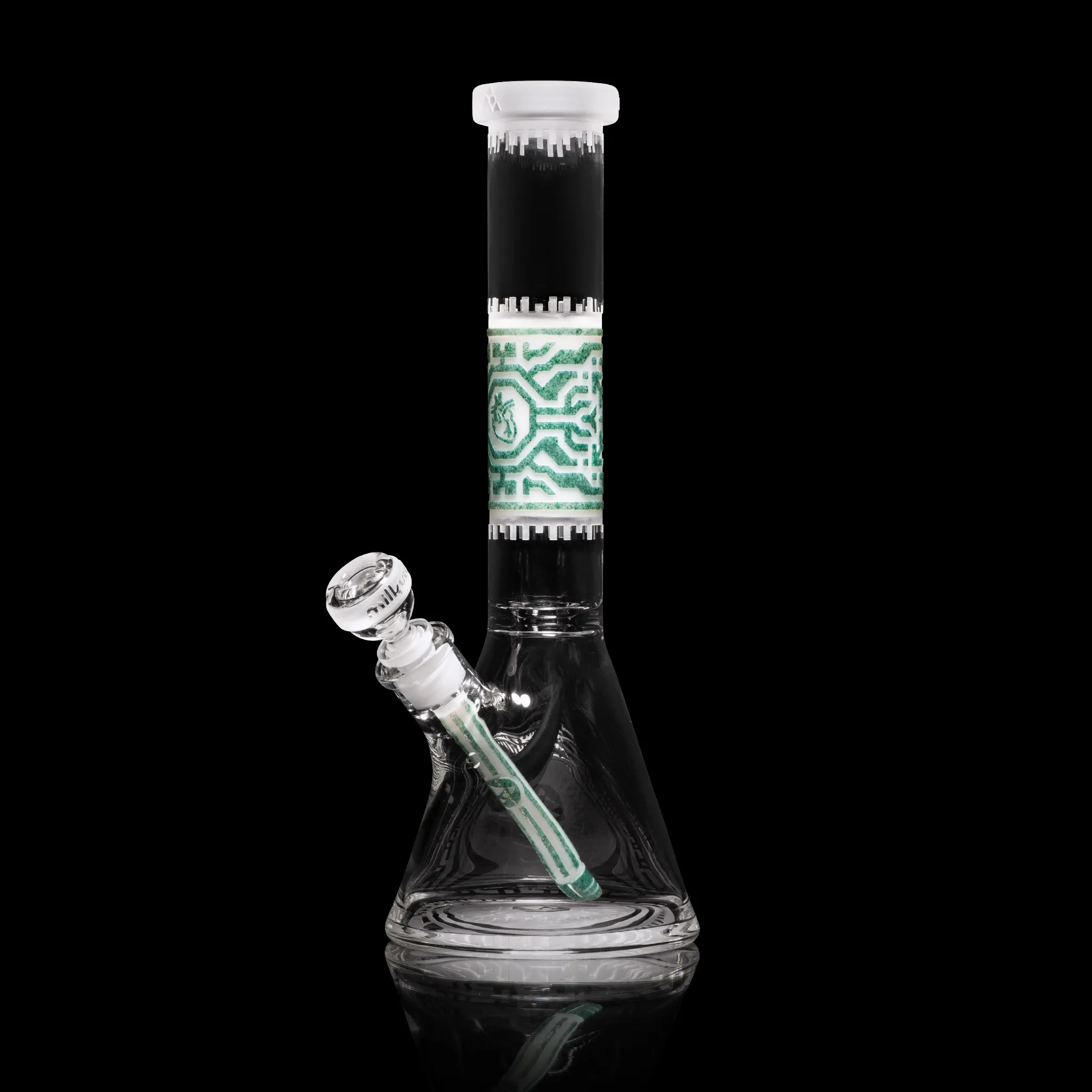 Photograph of product: Milkyway Glass | 15" Empathic Bong | White & Green
