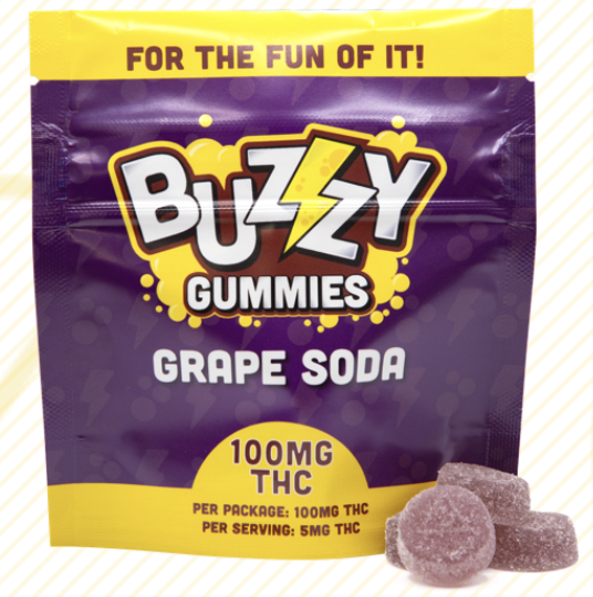 Photograph of product: Grape Soda | 100mg | Gummies | Buzzy Gummies