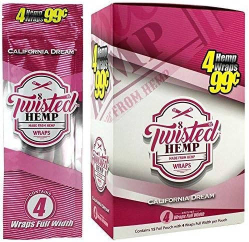 Photograph of product: TWISTED HEMP WRAPS I CALIFORNIA DREAM 4PK