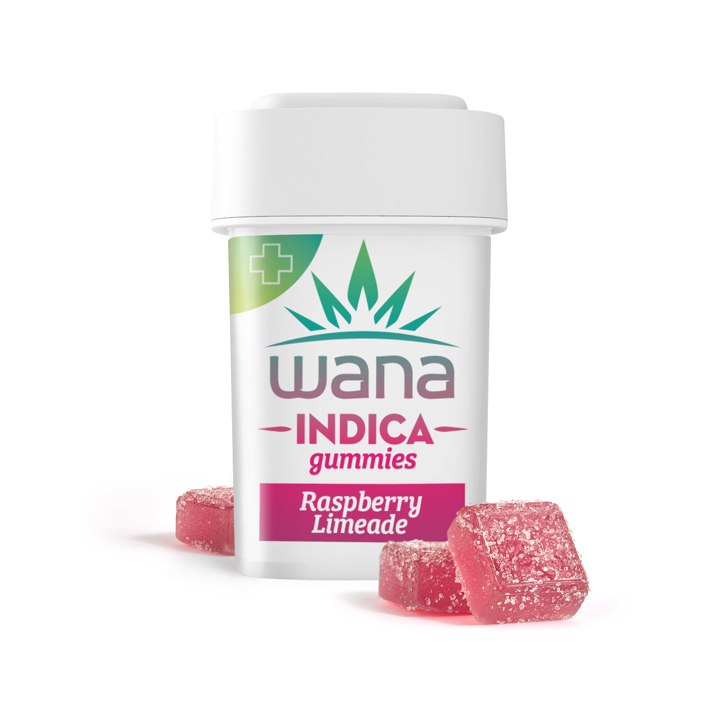 Photograph of product: Wana Gummies | 1,000mg THC | Indica | Raspberry Limeade