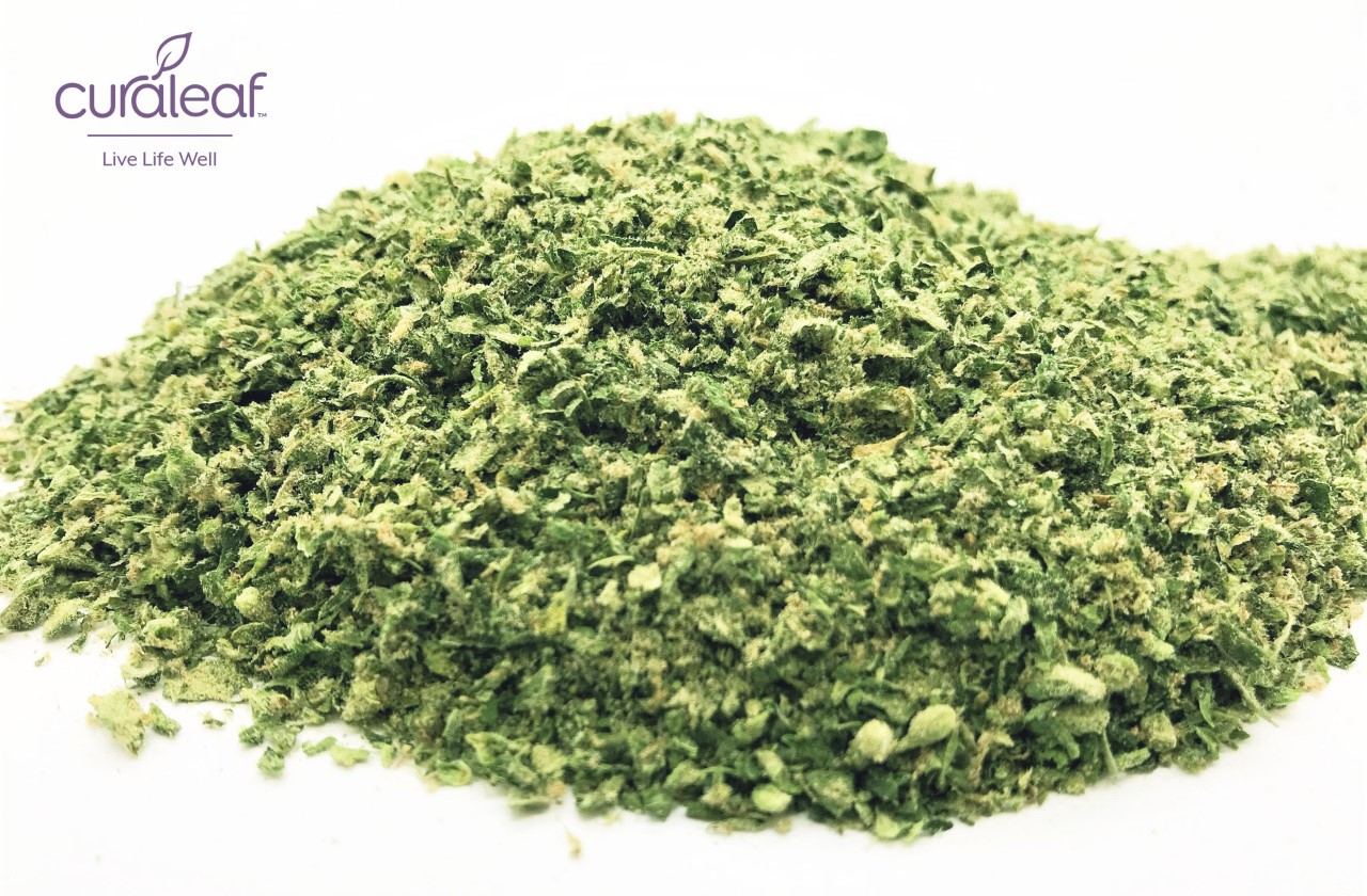 Photograph of product: Curaleaf Ground Flower 3.5g Sunset Shortcake (H) 00402 (3.5g)