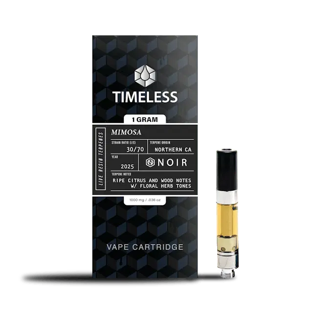Photograph of product: Timeless Mimosa (S) Noir Live Resin Cartridge 1g