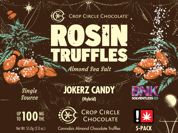 Photograph of product: Crop Circle Chocolate - Almond Sea Salt (H) - Truffle 5 Pack 100mg