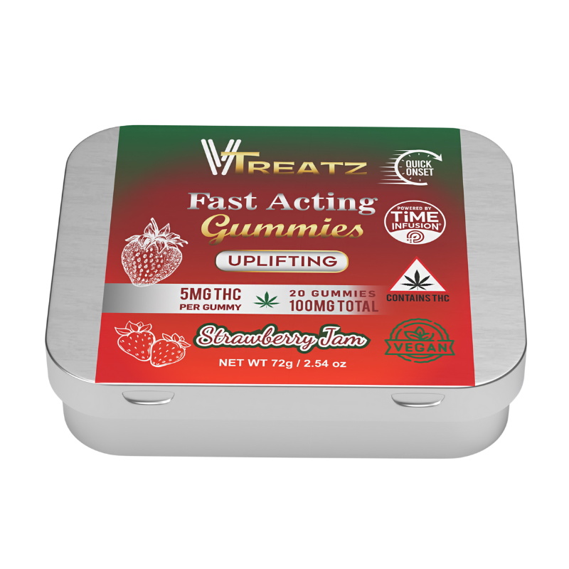 Photograph of Product: VTreatz - 5mg Fast Acting Gummies - Strawberry Jam