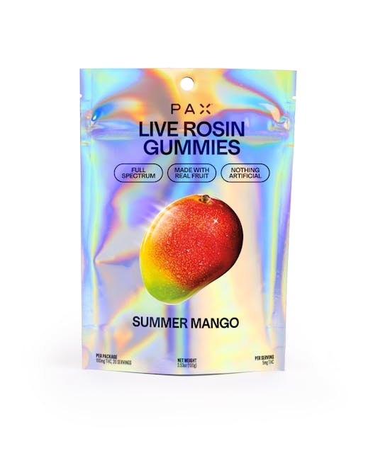 Photograph of product: Summer Mango | 100mg Live Rosin Gummies