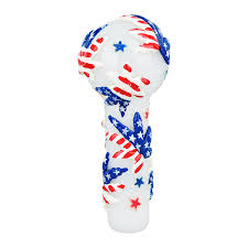 Photograph of product: Patriot Leaf Glow In The Dark Glass Spoon Pipe | 5"