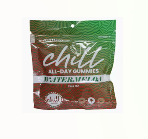 Photograph of product: Chill Medicated CBD All Day Gummies | Watermelon
