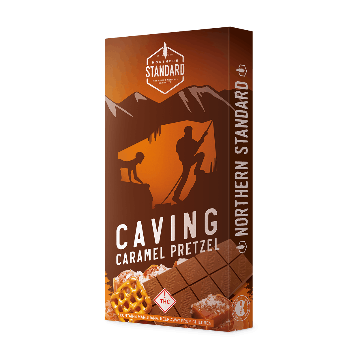 Photograph of product: Northern Standard Caving Carmel Pretzel 1000mg