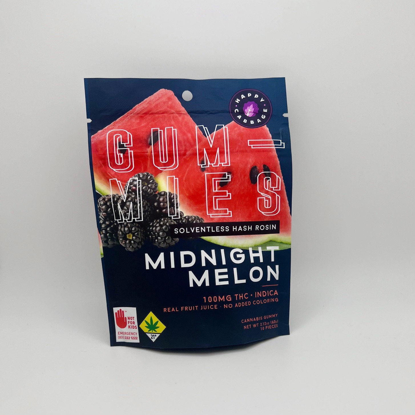 Photograph of product: Happy Cabbage - Midnight Melon (I)  - 100mg Solid Edible - 60g