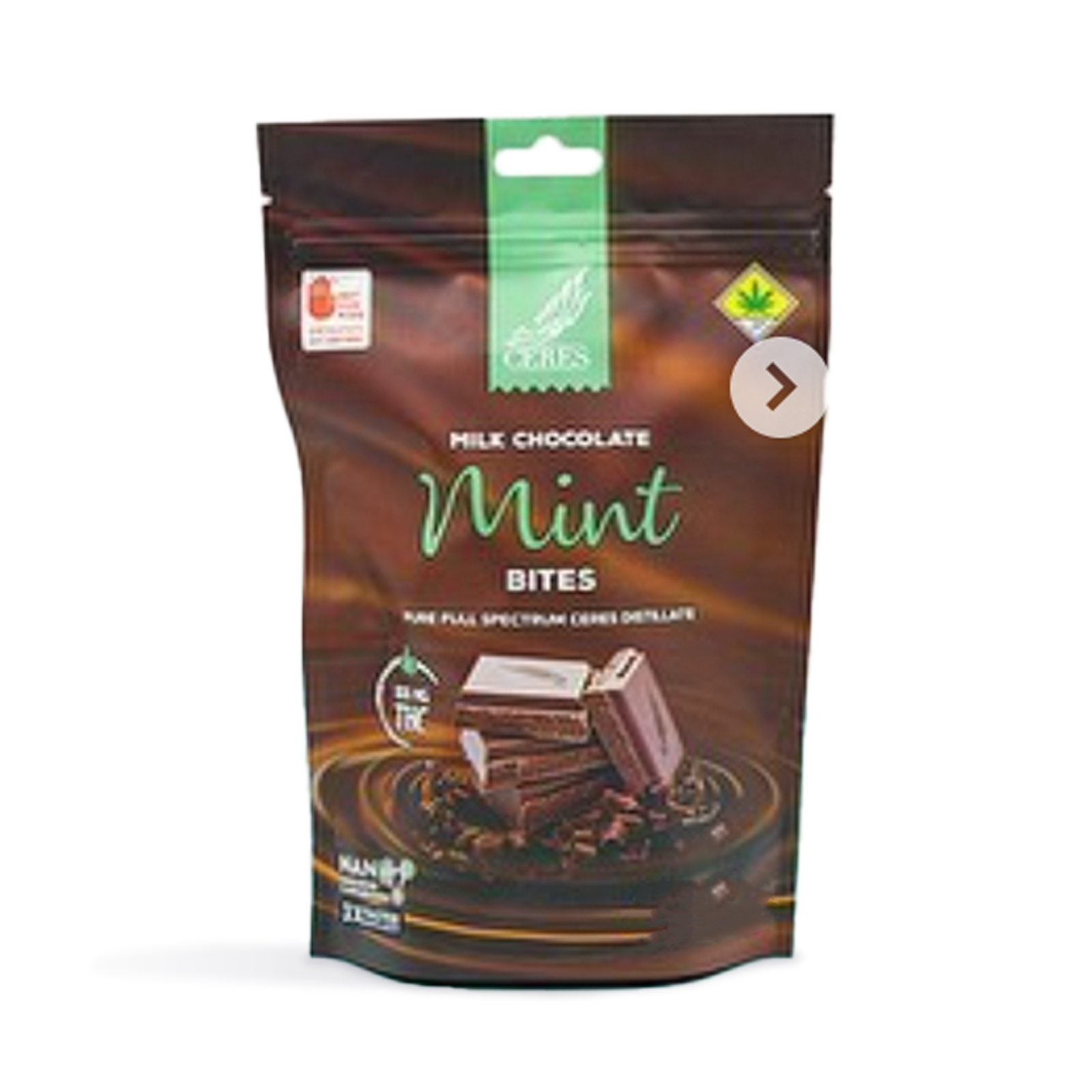 Photograph of product: Mint Chocolate Oui'd Bites 10-Pack | 100mg