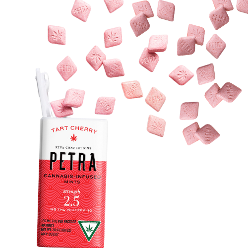 Photograph of product: Cherry 100mg Petra Mints By Kiva
