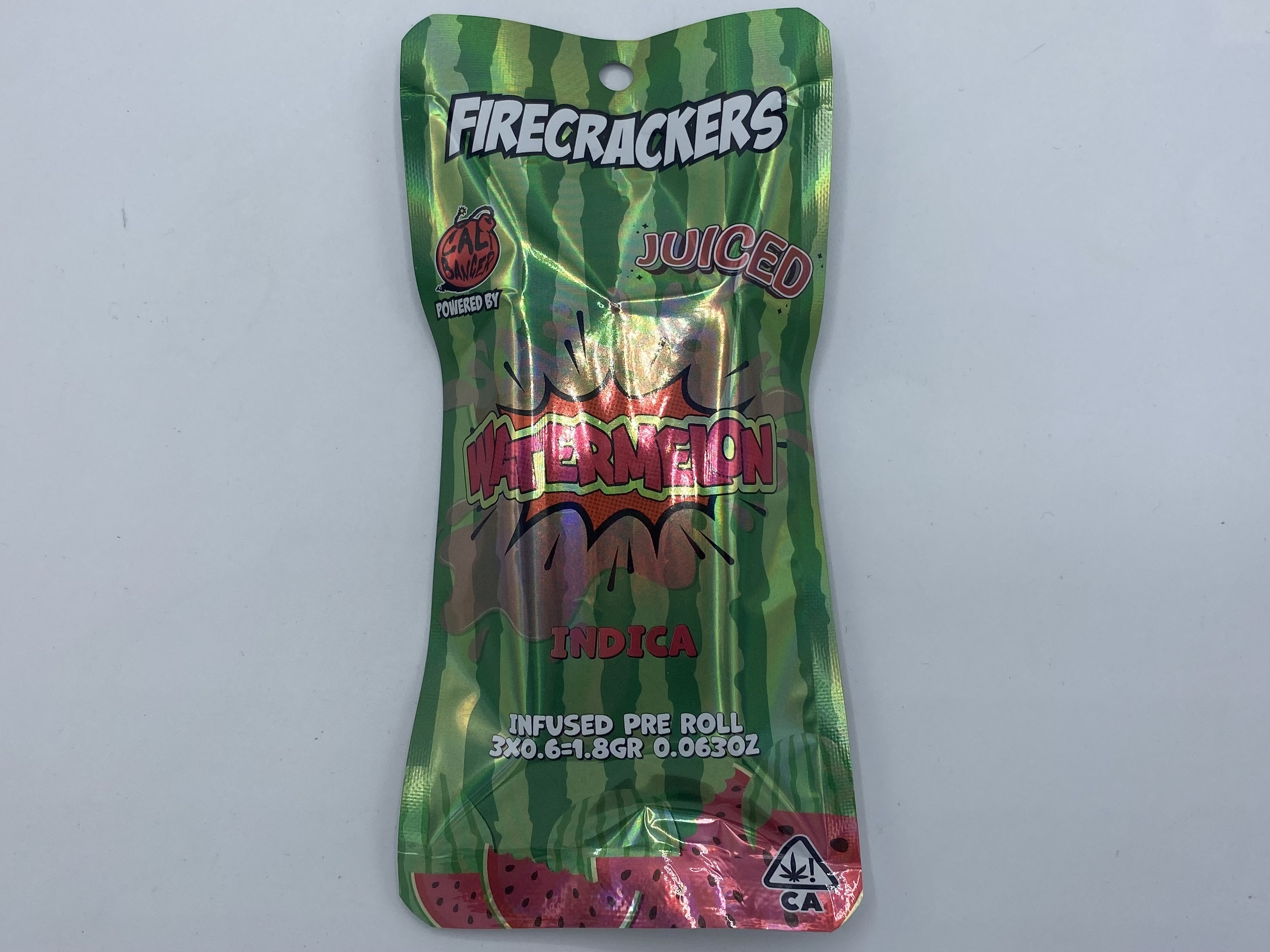 Photograph of product: Firecrackers 3pk Juiced Preroll - Watermelon