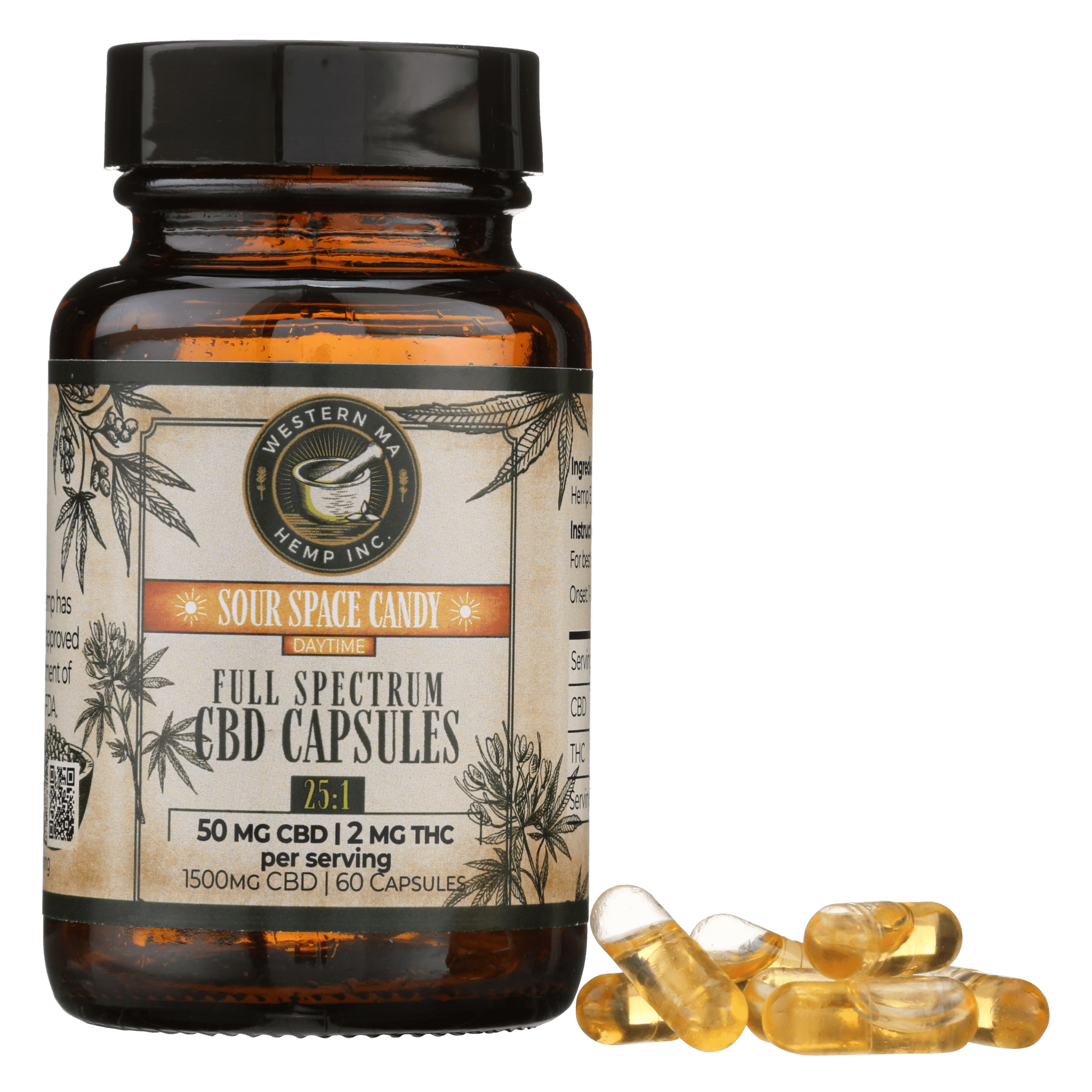 Photograph of product: Full Spectrum CBD Oil Capsules Sour Space Candy 1500mg