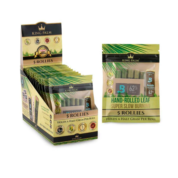 Photograph of product: KING PALM | 5PK KING SIZE ROLLS | W/ BOVEDA