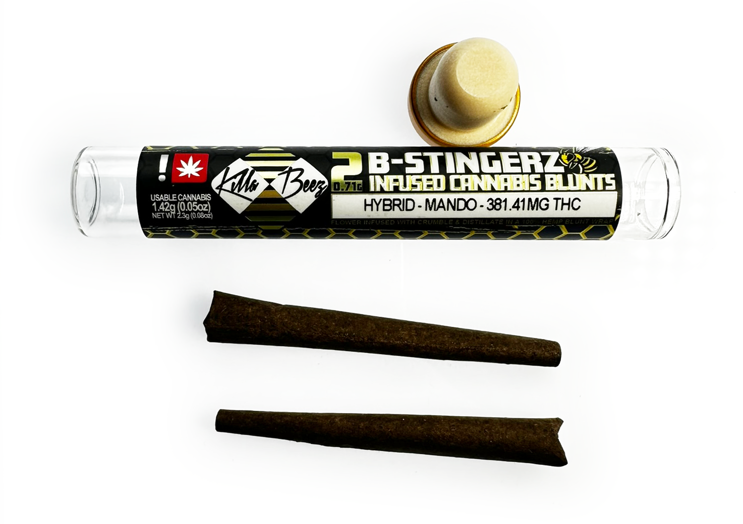 Photograph of product: Pre Roll - Killa Beez - Stingerz Blunt - 91 Octane (2 pack)
