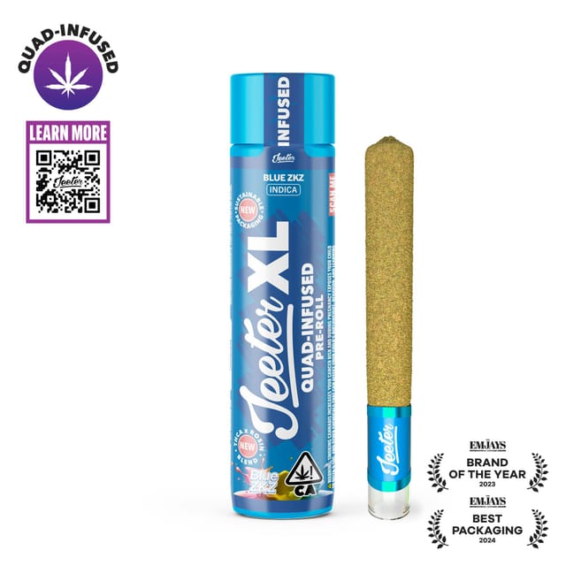 Photograph of product: 2G Blue ZKZ Quad Infused Preroll - 