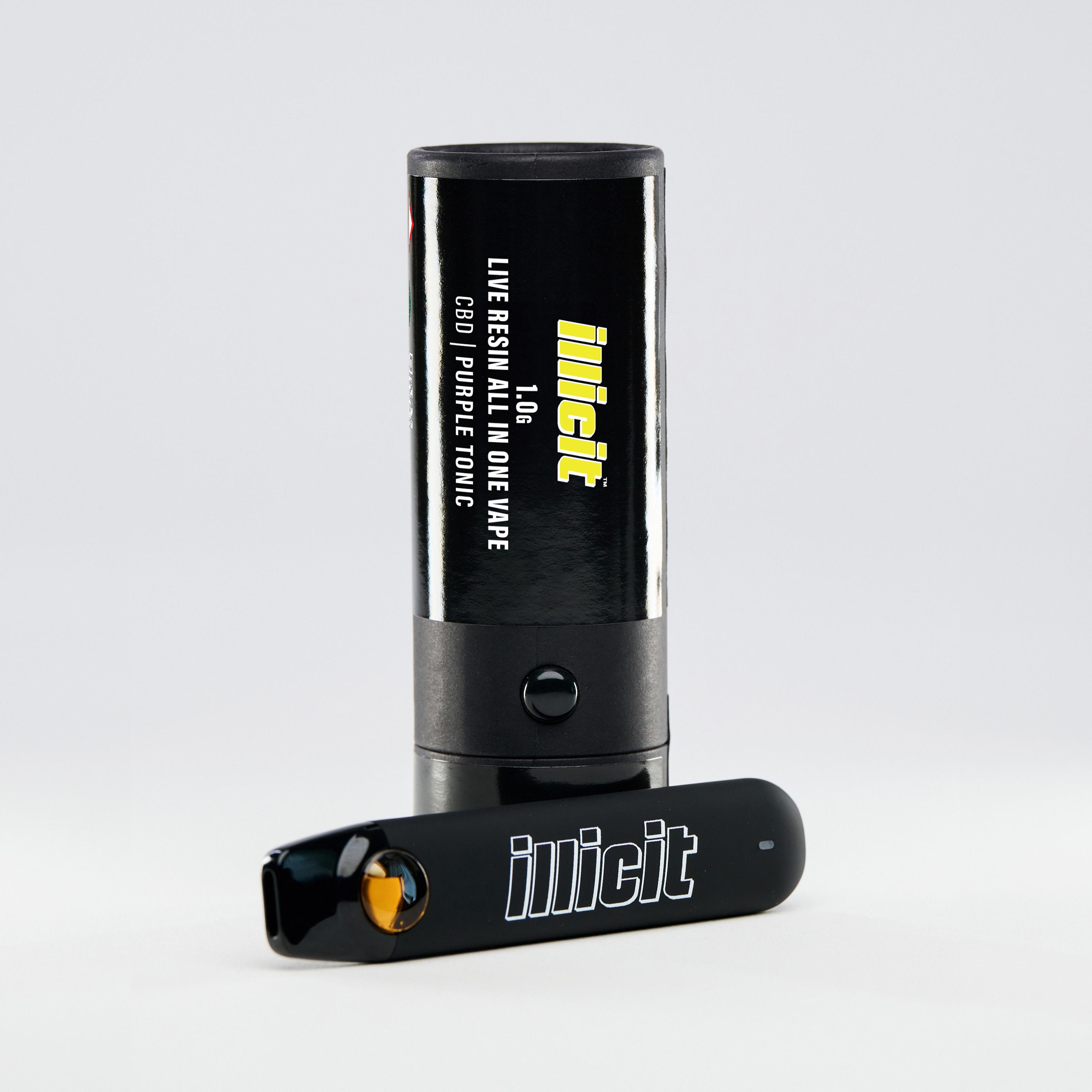 Photograph of product: Purple Tonic 2:1 1g Live Resin Disposable Vape  - Oui'd Hybrid - Illicit