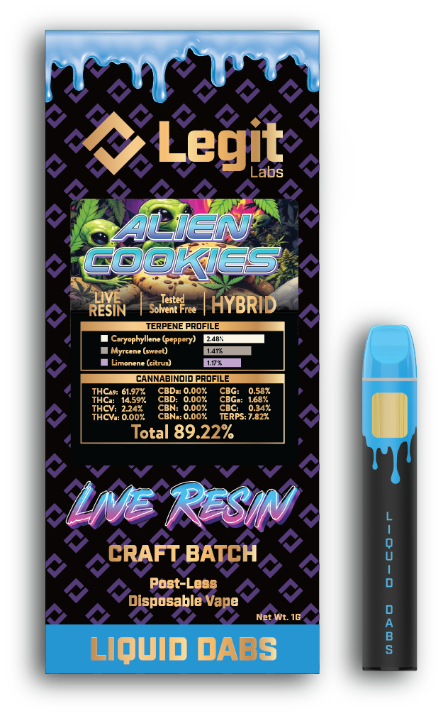 Photograph of product: Legit Labs - Alien Cookies Live Resin Disposable 1g
