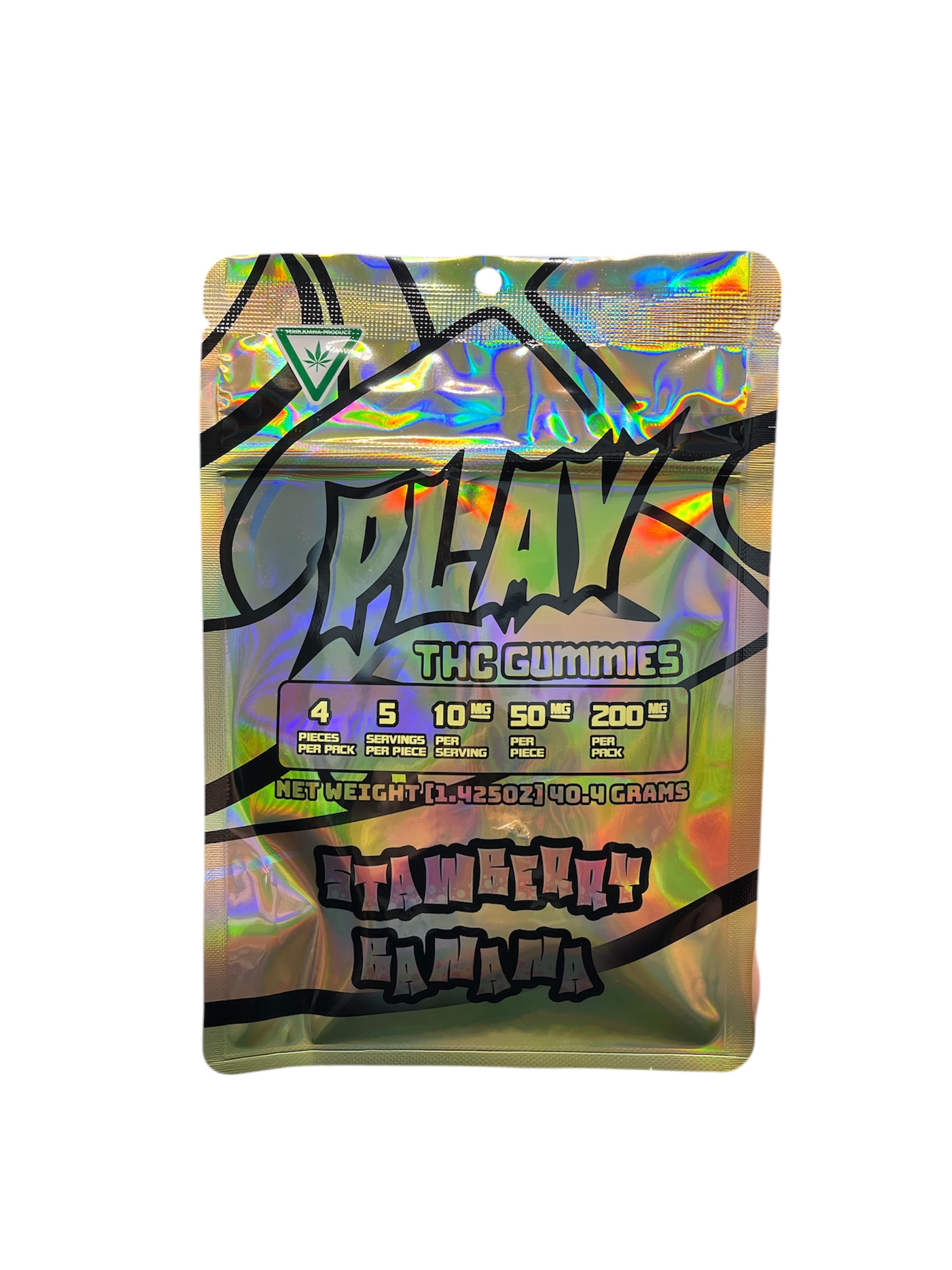 Photograph of product: PLAY | STRAWBERRY BANANA | GUMMIES | 200MG