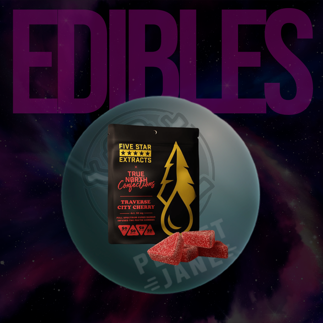 Photograph of product: True North Confections - 200mg Full-Spectrum Gummies - Traverse City Cherry