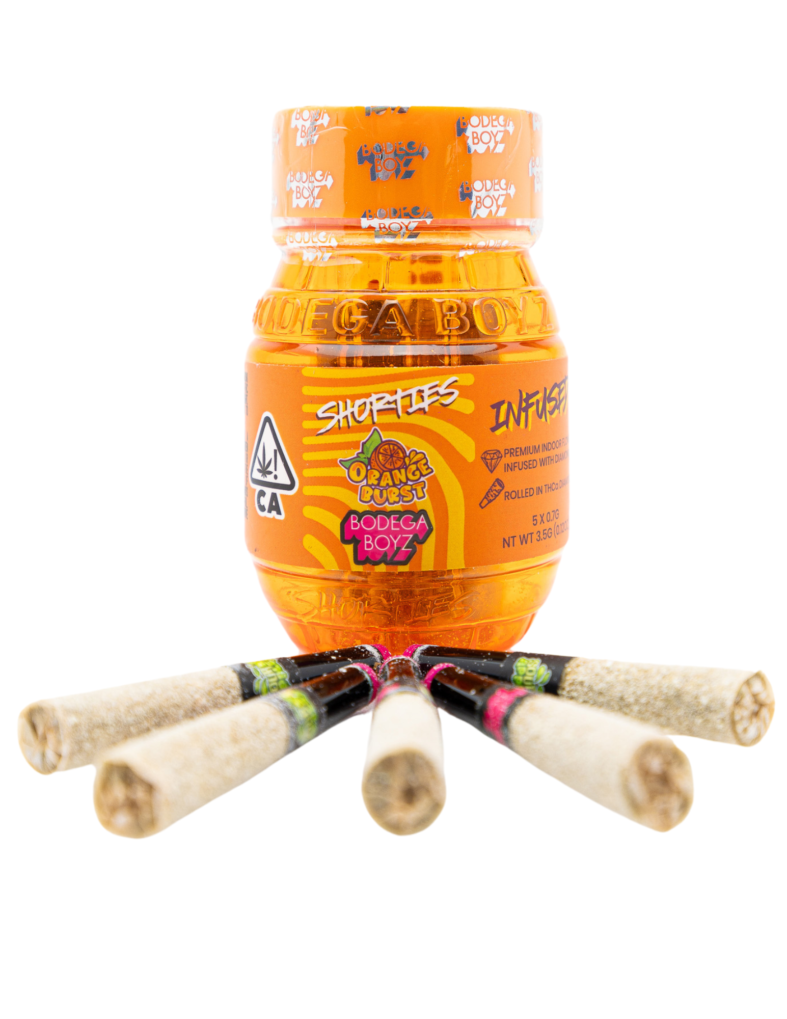 Photograph of product: Bodega Boyz Preroll 5PK Orange Burst 3.5G