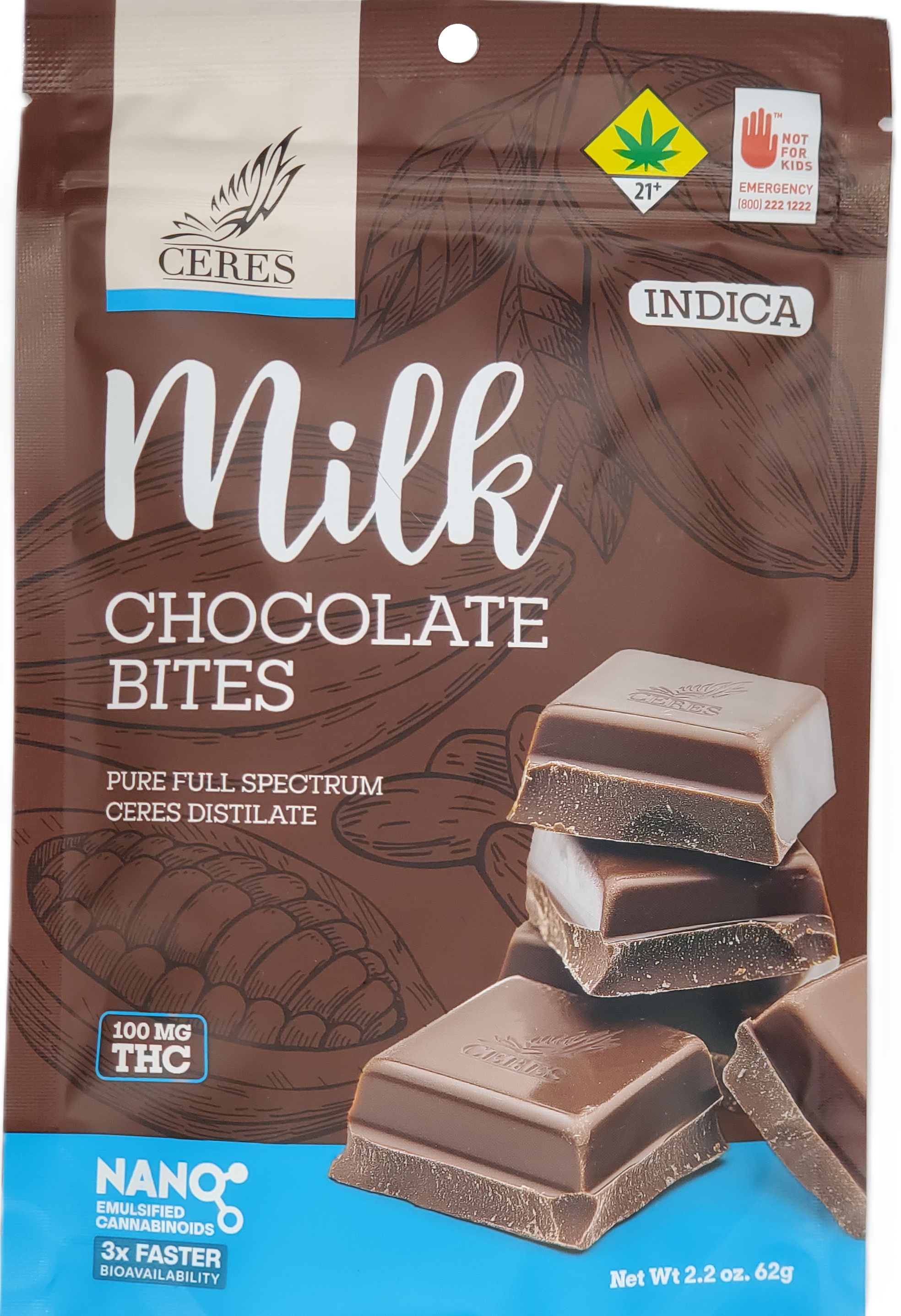 Photograph of product: Ceres Chocobites Oui'd Milk Chocolate 10pk 100mg