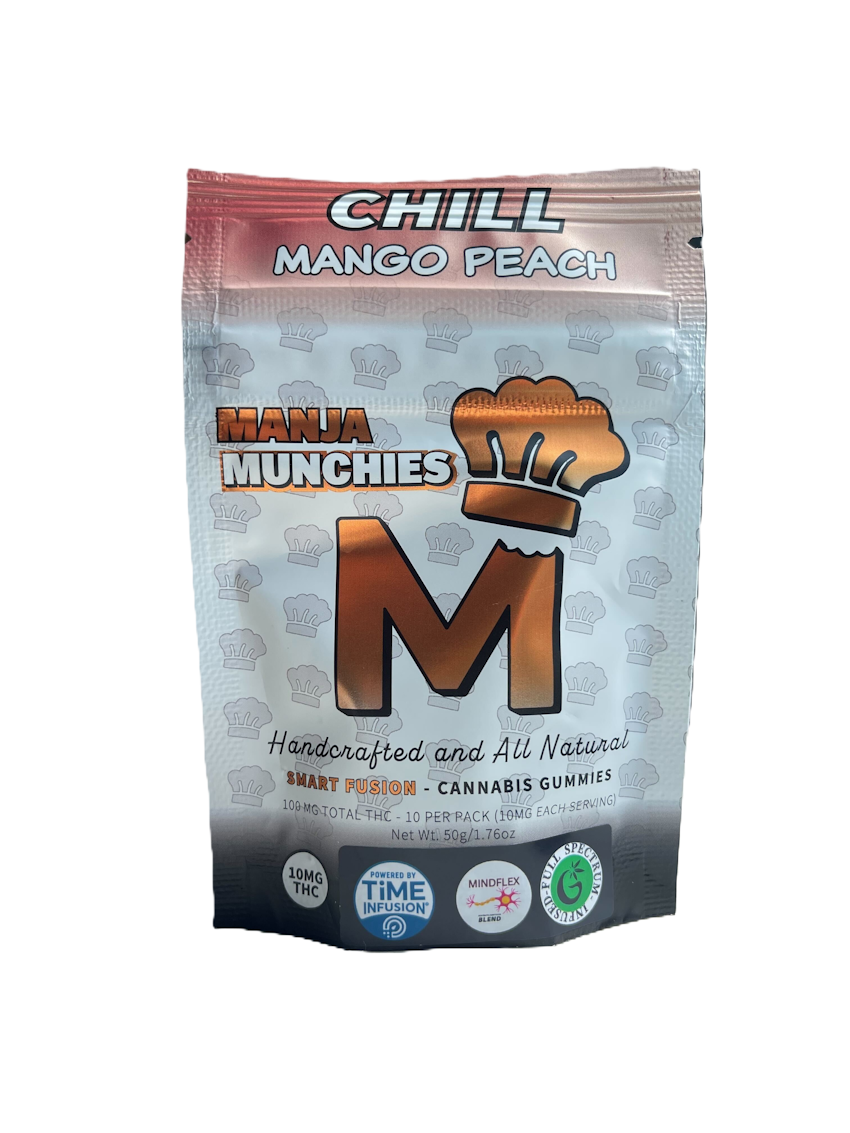 Photograph of product: Ganja Manja | Mango Peach | 10 pack 100mg