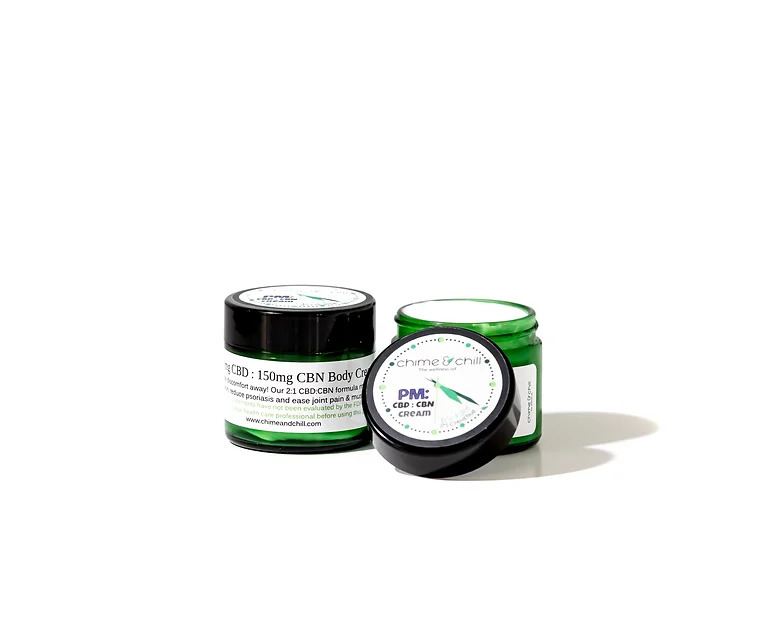 Photograph of Product: Chime & Chill | PM Cream - 2:1 300mg CBD: 150mg CBN | 1.7oz Jar