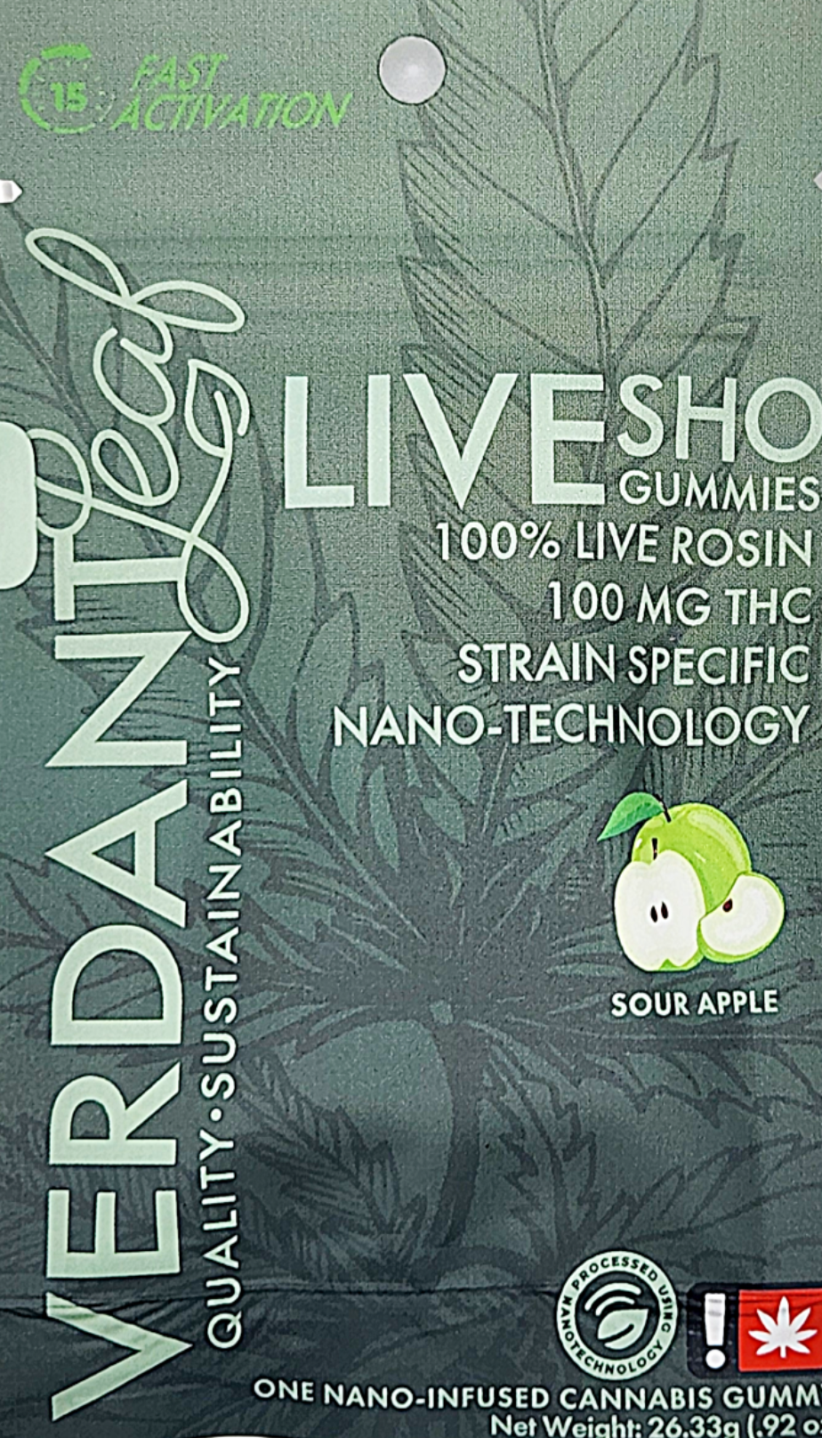 Photograph of Product: Verdant- Sour Apple LRO Gummy
