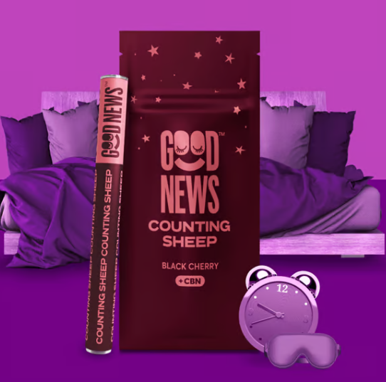 Photograph of product: Good News | Disposable | Counting Sheep Black | Cherry 2:1 TH-oui : CBN