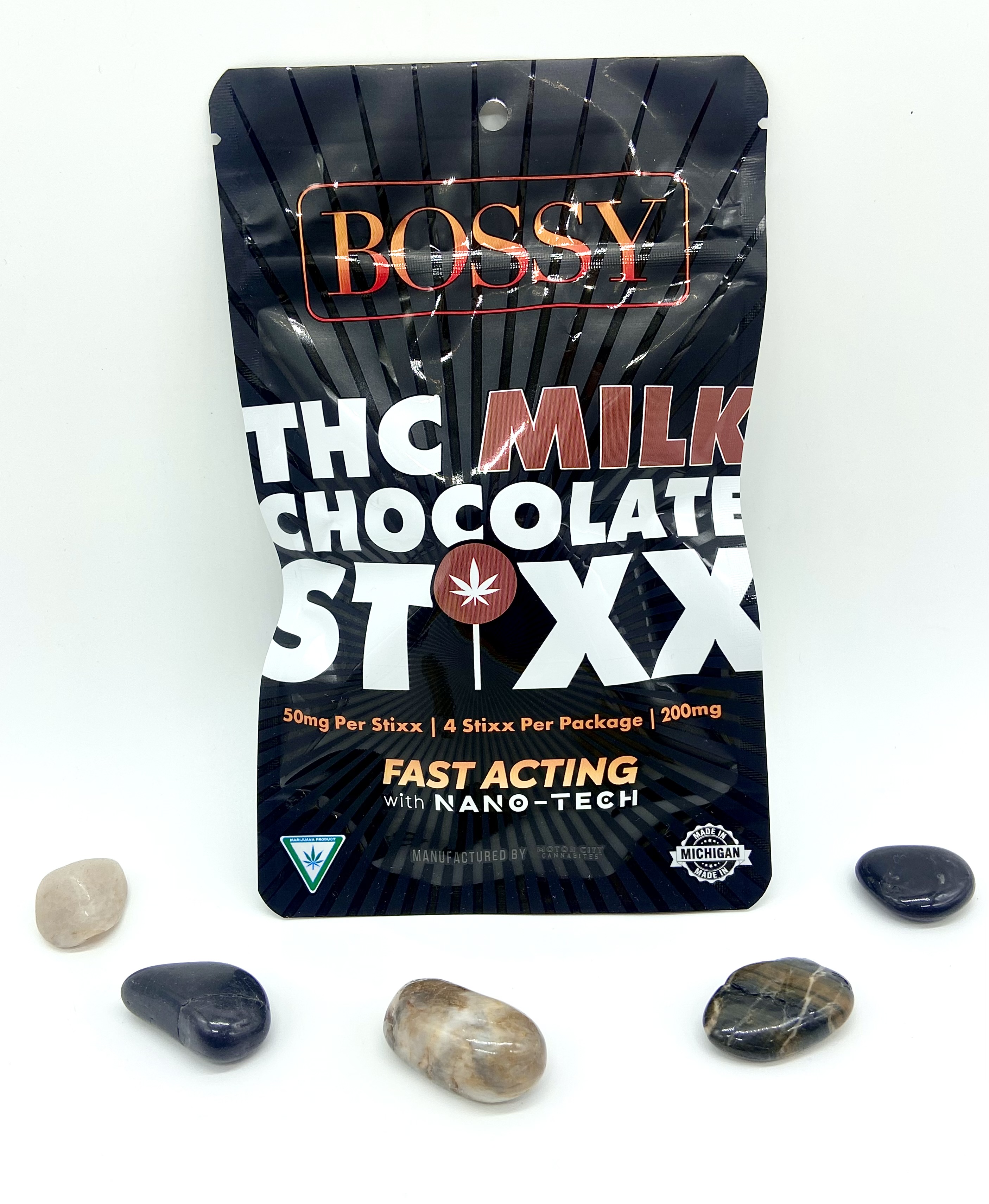 Photograph of product: Bossy - Milk Chocolate 200mg STIXX
