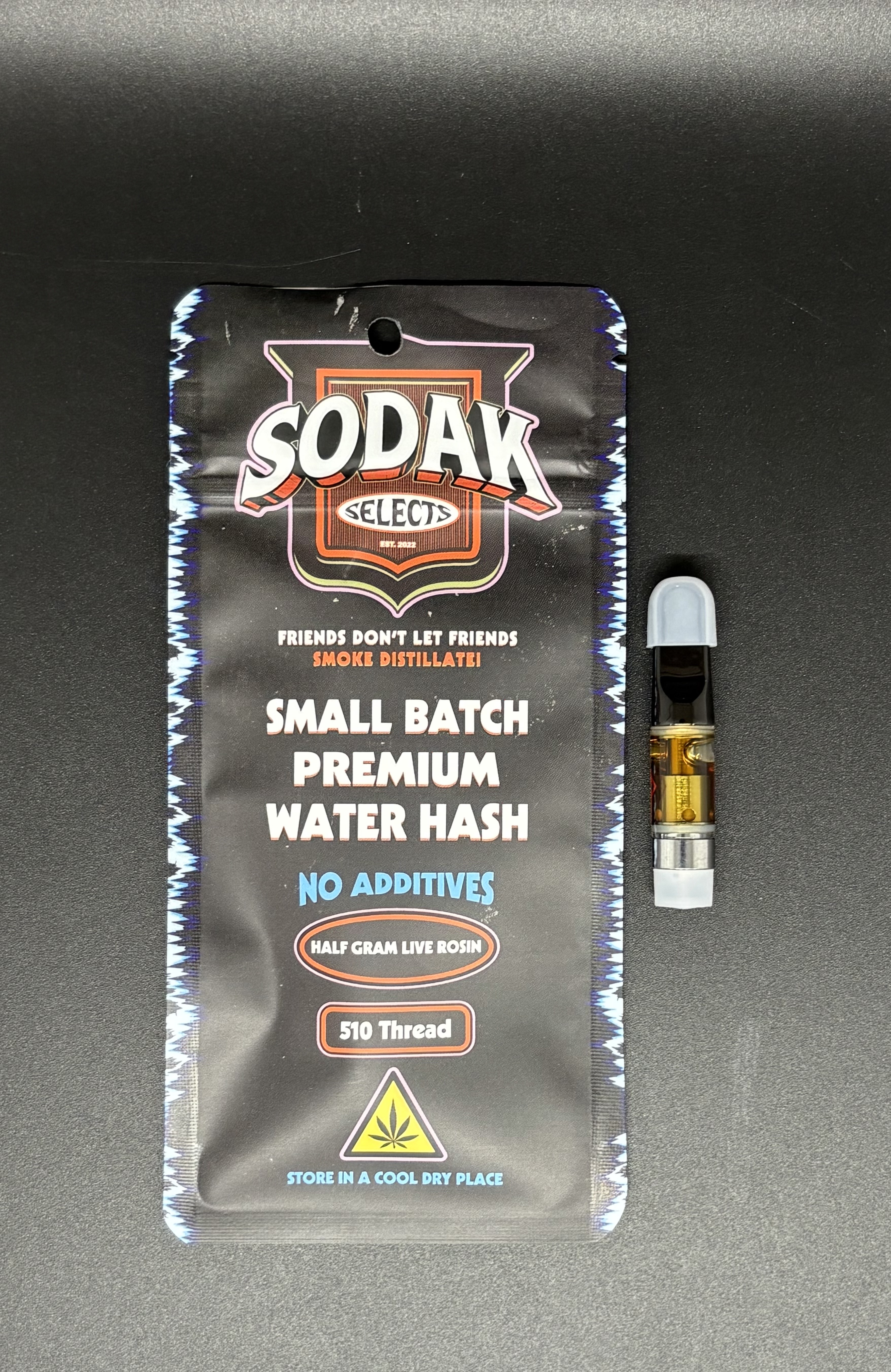 Photograph of product: Sodak Selects - Tropic Dunks - Vape - Live Rosin Cart